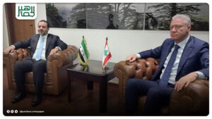 وزير الخارجية أسعد حسن الشيباني يلتقي وزير الخارجية اللبناني يوسف رجي في بيروت.