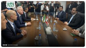 لقطات من اجتماع وزير الخارجية والمغتربين أسعد حسن الشيباني والوفد المرافق له، مع وزير الخارجية اللبناني يوسف رجي في بيروت.