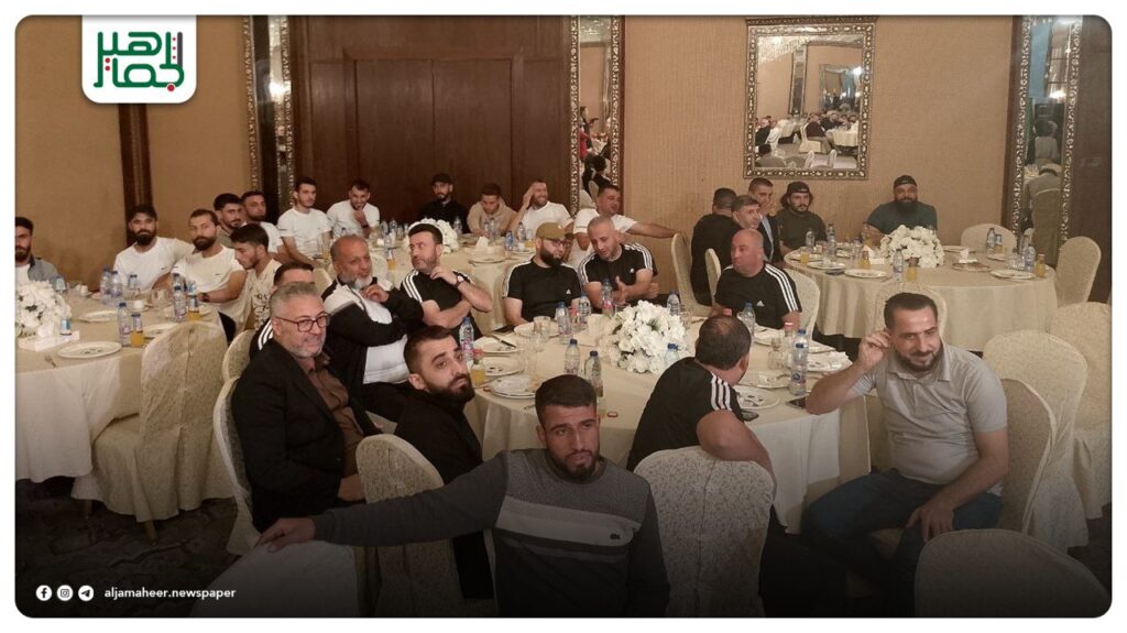 لقطات من حفل تكريم فرق وكوادر الأندية الحلبية: أهلي حلب بطل الدوري الممتاز لكرة القدم، والحرية الصاعد إلى الدوري الممتاز، وعندان الصاعد إلى الدرجة الأولى