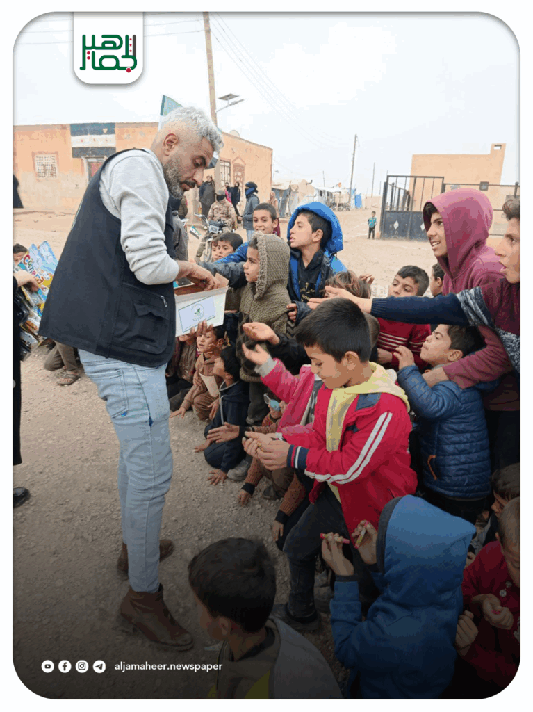 جمعية فرح الخير تدخل البهجة إلى قلوب أطفال مخيم الرسم الأخضر في عيد النصر والتحرير